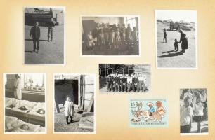 1967 Mongóliai utazás emlékalbuma, több mint 60 oldalon beragasztott fotókkal, kivágásokkal, bélyege...