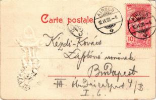 1900 Wilhelm Tell, Swiss coat of arms - Kézdi-Kovács László festőművész levele (EK)