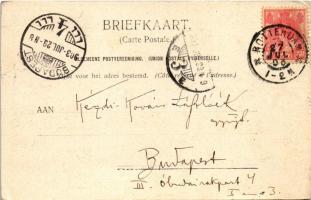 1903 Rotterdam, Wijnhaven - Kézdi-Kovács László festőművész levele (small tears)