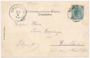 1904 Divaca, Divacca, Divaccia; Zupnijska cerkev sv. Antona / church. B. Steblaj Art Nouveau, floral...