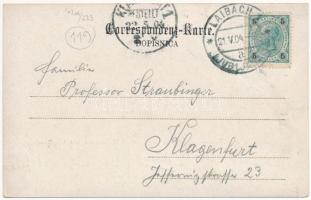 1904 Ljubljana, Laibach; Unterkrainerstrasse, Gostilna pod Gozdom / street, restaurant