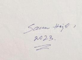 Samu Hajnalka (?-): Hajlítások (bends). Akril, vászon. Jelzett a hátoldalán. 40x50 cm