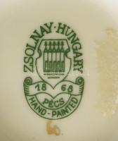 Zsolnay búzavirág mintás váza. Kézzel festett, jelzett, hibátlan, m: 12 cm