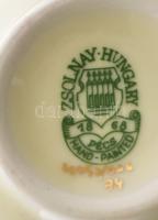 Zsolnay pillangó mintás váza, jelzéssel, hibátlan, m: 11,5 cm