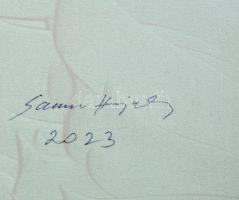 Samu Hajnalka (?-): Layers (rétegek). Akril, vászon. Jelzett a hátoldalán. 46x55 cm