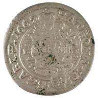 1669K-B 6kr Ag "I. Lipót" (3,30g) T:AU,XF kis patina / Hungary 1669K-B 6 Kreuzer Ag "...