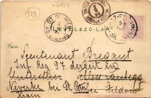 1898 (Vorläufer) Győr, Széchenyi tér, Rába rakpart, Püspökvár, Csónakázó egylet háza, Királyi tábla....