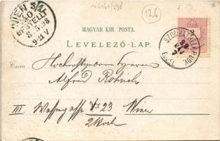 1898 (Vorläufer) Szombathely, Vármegyeház, székesegyház, Fő tér. Regel & Krug Art Nouveau, flora...