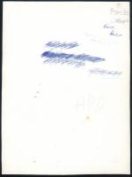 cca 1961 Hódi László: ,,Repülő" című feliratozott, vintage fotóművészeti alkotása, ezüst zselat...