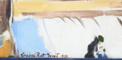 Csabai Rott Margit (1893-1973): Téli táj, 1934. Olaj, vászon. Jelezve balra lent. A hátoldalán Nemze...