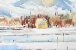 Csabai Rott Margit (1893-1973): Téli táj, 1934. Olaj, vászon. Jelezve balra lent. A hátoldalán Nemze...