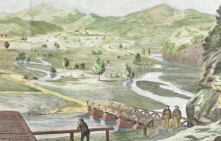 1854 Munkács város és környéke a várral és a csernekhegyi rutékn kolostorral. Munkács kétmezős kőnyo...