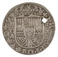 Spanyolország 1718JJ 2R Ag "V. Fülöp" Cuenca (4,22g) T:VF lyukasztott / Spain 1718JJ 2 Rea...