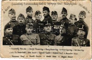 1939 Berettyóújfalu, M. kir. 6/I. Őrzászlóalj Parancsnokság tiszti és legénységi kara névsorral / Hungarian military, soldiers and officers. photo (fl)