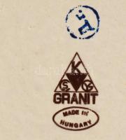 Gránit fedeles tárolóedény, kopással, m: 11 cm