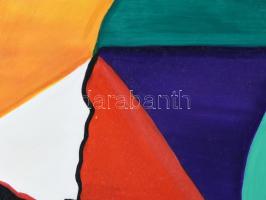 Bartha Katalin (?-): Színes formák, 1998. Akril, farost. Jelezve jobbra lent. 78x98 cm