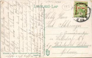 1915 Budapest XV. Pestújhely, Gróf Andrássy Gyula út, Seiden M. Sándor üzlete, magyar zászló (EK)