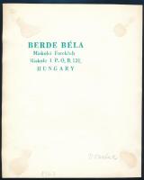 1967 Berde Béla miskolci fotóművész pecsétjével jelzett, vintage fotóművészeti alkotás, ezüst zselat...