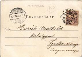 1901 Pápa, Irgalmas Nővérek zárdája, M. kir. dohánygyár. Kis Tivadar kiadása, Art Nouveau, floral (E...