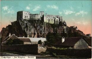 1913 Beckó, Beczkó, Beckov; Vág völgye, vár. Gansel Lipót 522. / Povazie, Beckovsky hrad / Das Waagthal / Váh river valley, castle