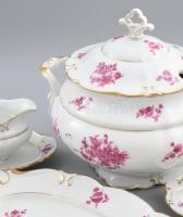 Jlmenau "Carmen" lila virágmintás 5 személyes étkészlet, dekoratív, jelzett, kopásokkal