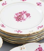 Jlmenau "Carmen" lila virágmintás 5 személyes étkészlet, dekoratív, jelzett, kopásokkal