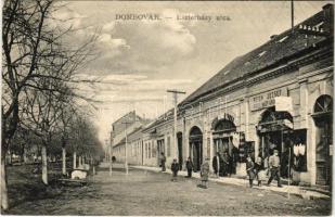 1915 Dombóvár, Eszterházy utca, Reich József Párisi nagy áruháza, nyomda üzlete (EB)