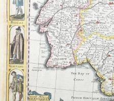 John Speed Spaine newly described with many adictions... Spanyolország és Portugália térképe. Színez...