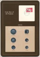 Aruba 1986. 5c-2 1/2Fl (6xklf), Coin Sets of All Nations forgalmi szett felbélyegzett kartonlapon T:UNC,AU Aruba 1986. 5 Cents - 2 1/2 Florin (6xdiff) Coin Sets of All Nations coin set on cardboard with stamp C:UNC,AU