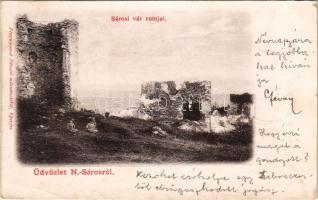 1901 Nagysáros, Velky Saris; Sárosi vár romjai. Fénynyomat Divald műintézetéből / Sarissky hrad / castle ruins (EB)