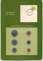Ausztrália 1982-1984. 1c-50c (6xklf), Coin Sets of All Nations forgalmi szett felbélyegzett kartonlapon T:UNC Australia 1982-1984. 1 Cent - 50 Cents (6xdiff) Coin Sets of All Nations coin set on cardboard with stamp C:UNC
