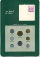 Ausztria 1982. 2gr-20Sch (8xklf), Coin Sets of All Nations forgalmi szett felbélyegzett kartonlapon T:UNC Austria 1982. 2 Groschen - 20 Schilling (8xdiff) Coin Sets of All Nations coin set on cardboard with stamp C:UNC