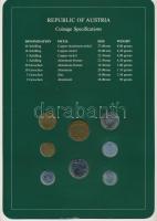 Ausztria 1982. 2gr-20Sch (8xklf), "Coin Sets of All Nations" forgalmi szett felbélyegzett ...