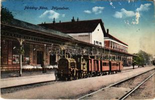 1918 Párkánynána, Párkány-Nána, Parkan, Stúrovo; Pályaudvar, vasútállomás, vonat, gőzmozdony / railway station, locomotive, train (ragasztónyom / glue marks)