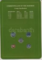 Bahamák 1969-1985. 1c-25c (5xklf), "Coin Sets of All Nations" forgalmi szett felbélyegzett...