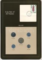 Belize 1979-1987. 1c-50c (5xklf), Coin Sets of All Nations forgalmi szett felbélyegzett kartonlapon T:UNC Belize 1979-1987. 1 Cent - 50 Cents (5xdiff) Coin Sets of All Nations coin set on cardboard with stamp C:UNC