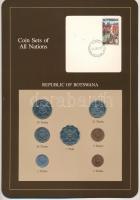 Botswana 1981-1984. 1t - 1P (7xklf), Coin Sets of All Nations forgalmi szett felbélyegzett kartonlapon T:UNC  Botswana 1981-1984. 1 Thebe - 1 Pula (7xdiff) Coin Sets of All Nations coin set on cardboard with stamp C:UNC