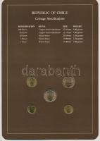 Chile 1982-1986. 1P - 100P (5xklf), "Coin Sets of All Nations" forgalmi szett felbélyegzet...