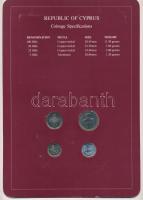 Ciprus 1982. 5m - 100m (4xklf), "Coin Sets of All Nations" forgalmi szett felbélyegzett ka...