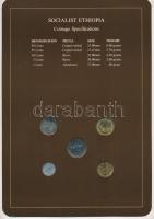 Etiópia ~1977. 1c - 50c (5xklf), "Coin Sets of All Nations" forgalmi szett felbélyegzett k...