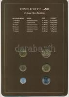 Finnország 1982. 5p-5M (6xklf), "Coin Sets of All Nations" forgalmi szett felbélyegzett ka...