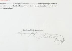 1915 Altábornagyi kinevezés oklevele, Ferenc József császár és Alexander von Krobatin (1849-1933) ha...