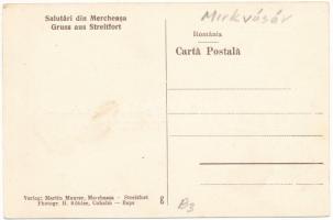 Mirkvásár, Streitfort, Mercheasa; Castelul biseric. ev. lut., Scoala rom. de Stat, Casa paroch. ev. ...