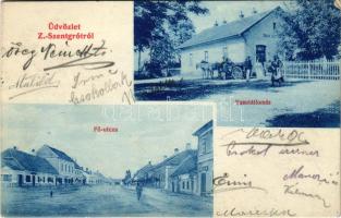 1908 Zalaszentgrót, Fő utca üzletekkel, vasútállomás. Kiadja Németh Emil (fl)