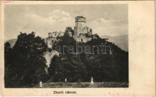 Zboró, Zborov; Zborói várrom. Divald Károly Fia kiadása / Zborovsky hrad / castle ruins (vágott / cut)