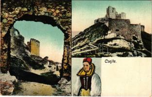 Csejte, Csejthe, Cachtice; Cachticky hrad / Báthory Erzsébet vára. Schulcz Ignác kiadása / castle (EK)