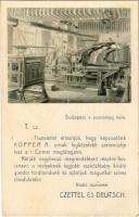 Budapest V. Czettel és Deutsch féle műintézet, nyomda belső, a postabélyeg kelte. Bálvány utca 12. (ma Október 6. utca) (EB)