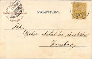 Budapest V. Czettel és Deutsch féle műintézet, nyomda belső, a postabélyeg kelte. Bálvány utca 12. (...