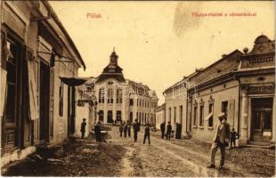 1914 Fülek, Filakovo; Fő utca, Városháza, Ellner Árpád üzlete. Krämer Jeremiás kiadása / main street, town hall, shops (fl)
