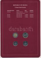 Ghána 1991. 10c-100c (4xklf) "Coin Sets of All Nations" forgalmi szett felbélyegzett karto...